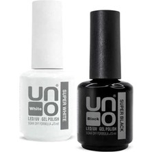 Defne Store Kalıcı Oje Seti, Super White Beyaz 15 ml ve Super Black Siyah 15 Ml, Siyah-Beyaz
