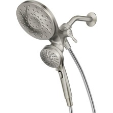 Bg Magnetix Spot Dirençli Fırçalı Nikel Çok Fonksiyonlu El Duşu ve Yağmur Duşu Combo Manyetik Yerleştirme Sistemi, El Spreyli Duş Başlığı, 26009SRN, 5