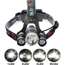 Skygo Boruit T6 Kafa Feneri 5000 Lumens 3Xcree Xm-T6+2R5 Lamba Led Kamp Lambası