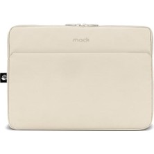 Defne Store MCE-1505 14.1" Nova Eco 13-14 Inç Yeni MacBook Pro Için Laptop Kılıfı, Aksesuar Bölmeli, Ykk Fermuarlı, Latte