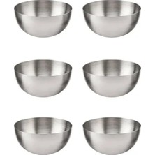 Bg Paslanmaz Çelik Çerezlik Seti, 8.5 Cm, 6 Parça, Dekoratif Servis Kasesi 6 Adet 304 Kalite Paslanmaz Çelik Çerezlik Kuruyemişlik