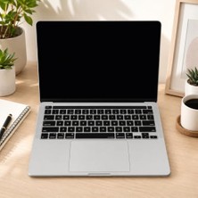 Defne Store MacBook Pro Türkçe Q Çeviri Klavye Koruyucu Us Ansı Amerikan Düz Enter A2338 M1 M2 A2251 A2289 A2141 Uyumlu Silikon Keyboard Cover Siyah