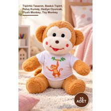 Yenilig 10 Adet Peluş Maymun Oyuncak – Tişörtlü Tasarım, Baskılı Tişört, Peluş Kumaş, Hediye Oyuncak, Plush Monkey, Toy Monkey