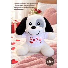 Yenilig 4 Adet Peluş Köpek – Tişörtlü Sevimli Peluş Oyuncak Love Baskılı Beyaz Hediye Sevgililer Günü Plush Dog