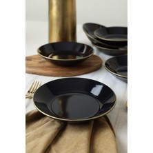 Bg Siyah Gold Bahar Yemek Tabağı 19 cm 6 Adet