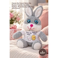 Yenilig 4 Adet Peluş Tavşan Oyuncak – Canım Da Canım Balım Da Baskılı Tişörtlü Sevimli Hediye, Plush Bunny Soft Toy
