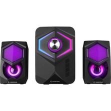 Bg RMS-175BT 2+1 5W*2 Bluetooth+Usb-Tf-Fm Rainbow Aydınlatmalı Gaming Speaker Hoparlör