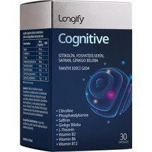 Bg Cognitive Sitikolin, Fosfatidilserin, Safran, Ginkgo Biloba, L-Teanin, B2, B6 ve B12 Takviye Edici Gıda 30 Kapsül