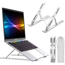 Bg Aee® Taşınabilir Metal Laptop Standı,bez Stand Taşıma Çantası Hediyeli,notebook Stant Tüm Laptoplarla Uyumlu Bilgisayar Stantı Kaymaz Stant Dizüstü Bilgisayar Stantları