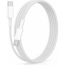Defne Store 60W Type-C To Type-C 1 Metre Dayanıklı Örgülü Hızlı Şarj ve Veri Kablosu, Iphone 17/16/15 ve Galaxy S10 S9 S8 Plus, Note 10 9 8 Uyumlu