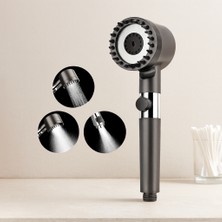 360° Masajlı Silikon Duş Başlığı - 3 Modlu, Su Stoplu