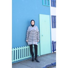 Nisum Moda Fermuarlı Çizgili Triko Tunik