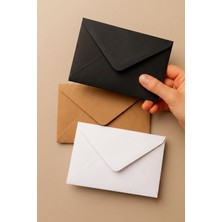 Bg Minik Zarf Seti, 7x9 cm 15 Adet (Kraft-Krem-Siyah)