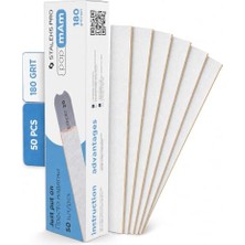 Defne Store Düz Tırnak Dosyası Pro Expert 22,180 Grit (50 Adet) Için Beyaz Tek Kullanımlık Papmam Dosyaları