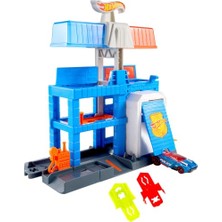 Defne Store Oyuncak Araba Parça Seti, Şehir Merkezi Polis Kulesi Playset ve 1:64 Ölçekli Döküm Polis Aracı, 3 Seviyeye Genişler, Hız Yapış Parça Sistemi
