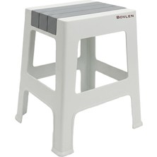 Bg Kaymaz Tabanlı Ev Ofis Taburesi - 120 kg Taşıma Kapasiteli Kaymaz Banyo Taburesi - Çocuk Taburesi - 35X45X40 cm (Büyük Gri)