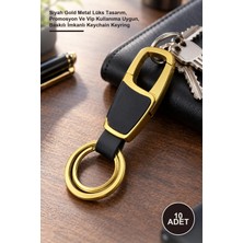 Yenilig 10 Adet Anahtarlık – Siyah Gold Metal Lüks Tasarım, Promosyon ve Vip Kullanıma Uygun, Baskılı Imkanlı Keychain Keyring