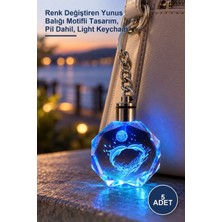 Yenilig 5 Adet Işıklı Kristal Anahtarlık – Renk Değiştiren Yunus Balığı Motifli Tasarım, Pil Dahil, Light Keychain