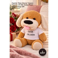 Yenilig 2 Adet Peluş Oyuncak Köpek – Tişörtlü "özür Dilerim" Baskılı Tasarım, 25 Cm, Hediye Plush Dog, Apology Gift