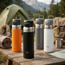 Bg Paslanmaz Çelik Termos Matara - 1000 ml (1 Litre) Kapasiteli, Renk Seçenekli Isı Yalıtımlı Çelik Suluk (Siyah)