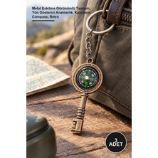 Yenilig 3 Adet Pusula Anahtarlık – Metal Eskitme Görünümlü Tasarım, Yön Gösterici Anahtarlık, Keychain, Compass, Retro