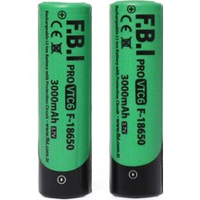 Skygo F.B.I VTC6 18650 3.7V 3000mAh 30A Li-ion Şarjlı Pil + Pil Taşıma Kutusu 2'li SET