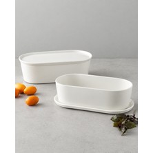 Be Original Pera 20 cm 2'li Oval Kapaklı Fırın ve Saklama Kabı Seti