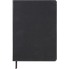 Defne Store Büyük Kömür Grisi Deri Günlük Defteri, 192 Sayfa, G x 10,25 cm U, 192 Sayfa