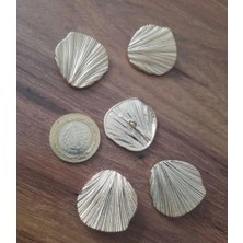 Defne Store Imrenaksesuar Özel Tasarım Gold Metal Düğme 1 Paket 6 Adet (30 Mm)