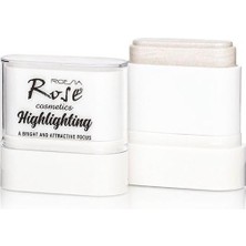 Defne Store Rose Beyaz/inci Tonunda Stick Highlighter, Parlak Doğal Işıltı