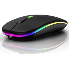 Bg Şarj Edilebilir Tüm Cihazlara Uyumlu Sessiz Hızlı 2,4+5.0 Kablosuz Mouse (Siyah)