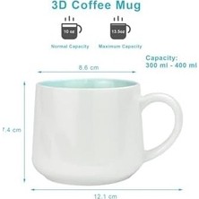 Prime 3D Porselen Kupa – Sevimli Zebra Figürlü, 350 Ml, Eğlenceli ve Şık Tasarım,mavi