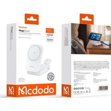 Store 15W 3'ü 1 Katlanabilir Kablosuz Şarj Standı - Beyaz