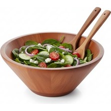 Defne Store 23 cm Doğal Akasya Ağacı Salata Kasesi; El Yapımı Derin Ahşap Servis ve Karıştırma Kasesi | Meyve, Makarna, Çerez Sunumu | Çevre Dostu Mutfak ve Sofra Aksesuarı