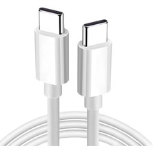 Store Type C To Type C Hızlı Şarj ve Data Transfer Özellikli Şarj Kablosu, 60 W Çift Taraflı USB C Kablo, Yüksek Kaliteli Malzeme 1 Metre/beyaz
