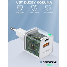Store Qbic Pd 30WATT Gan Hızlı Şarj Aleti, A + C Girişli, Beyaz, Dual Port, USB A ve Type C