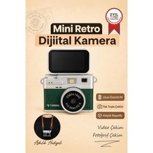 Store Torima Mini Dijital Kamera 2k Flip Ekranlı Selfie Video Vlog Kamerası CMR49 Koyu Yeşil