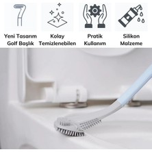 Store Golf Tasarımlı Silikon Wc Klozet Mutfak Temizlik Fırçası Kanca Hediyeli