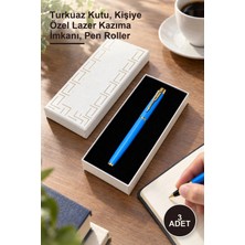 Yenilig 3 Adet Kutulu Metal Roller Kalem – Turkuaz Kutu, Kişiye Özel Lazer Kazıma Imkanı, Pen Roller