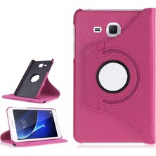 Defne Store Samsung Galaxy Tab E 9.6 T560 T563 T565 ile Uyumlu 360 Dönebilen Standlı Kılıf, Pembe Koyu