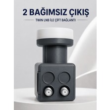 Store Çift Çıkışlı Twin Lnb 4K Ultra Hd Uyumlu Ku Band Uydu Anten Başlığı 0.1 Db