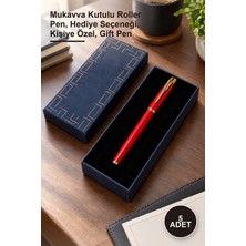 Yenilig 5 Adet Hediyelik Kırmızı Metal Kalem – Mukavva Kutulu Roller Pen, Hediye Seçeneği, Kişiye Özel, Gift Pen