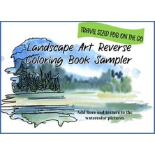 Defne Store Landscape Art Reverse Coloring Book Pocket Sized On The Sampler: For Travel Go.