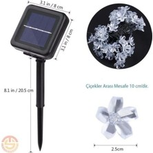 Store Solar 30 Ledli Çiçekli Rgb Bahçe Aydınlatma Dekorasyon Güneş Enerjili