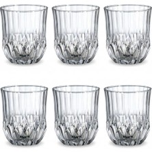 Defne Store 6'lı Kesme Kristal Desenli Cam Bardak Seti, Klasik Tasarım Su, Meşrubat ve Viski Bardağı Takımı 315 ml