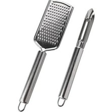 Prime Paslanmaz Çelik El Rendesi ve Soyacak Oyacak Seti, 2 Parça, Beyaz, Ergonomik Tasarım, Gıda Güvenli