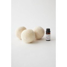 Defne Store 3'lü Organik Koyun Yünü Kurutma Topu, Xl 7 Cm/50 G, 5 ml Uçucu Yağ Hediyeli