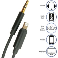 Store iPhone Lightning Aux Araç Dönüştürücü Ses Kablosu 35 mm Jack Girişli