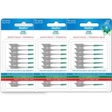 Defne Store Well Tooth Arayüz Fırçası, Normal Boy, Beyaz & Yeşil, 3 Paket, 120 Adet