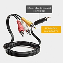 Store 3.5mm Stereo Erkek Jack - 3 Rca Av Kablo 1.2 Metre | Uydu Alıcısı, Tv, Ses Sistemi Uyumlu